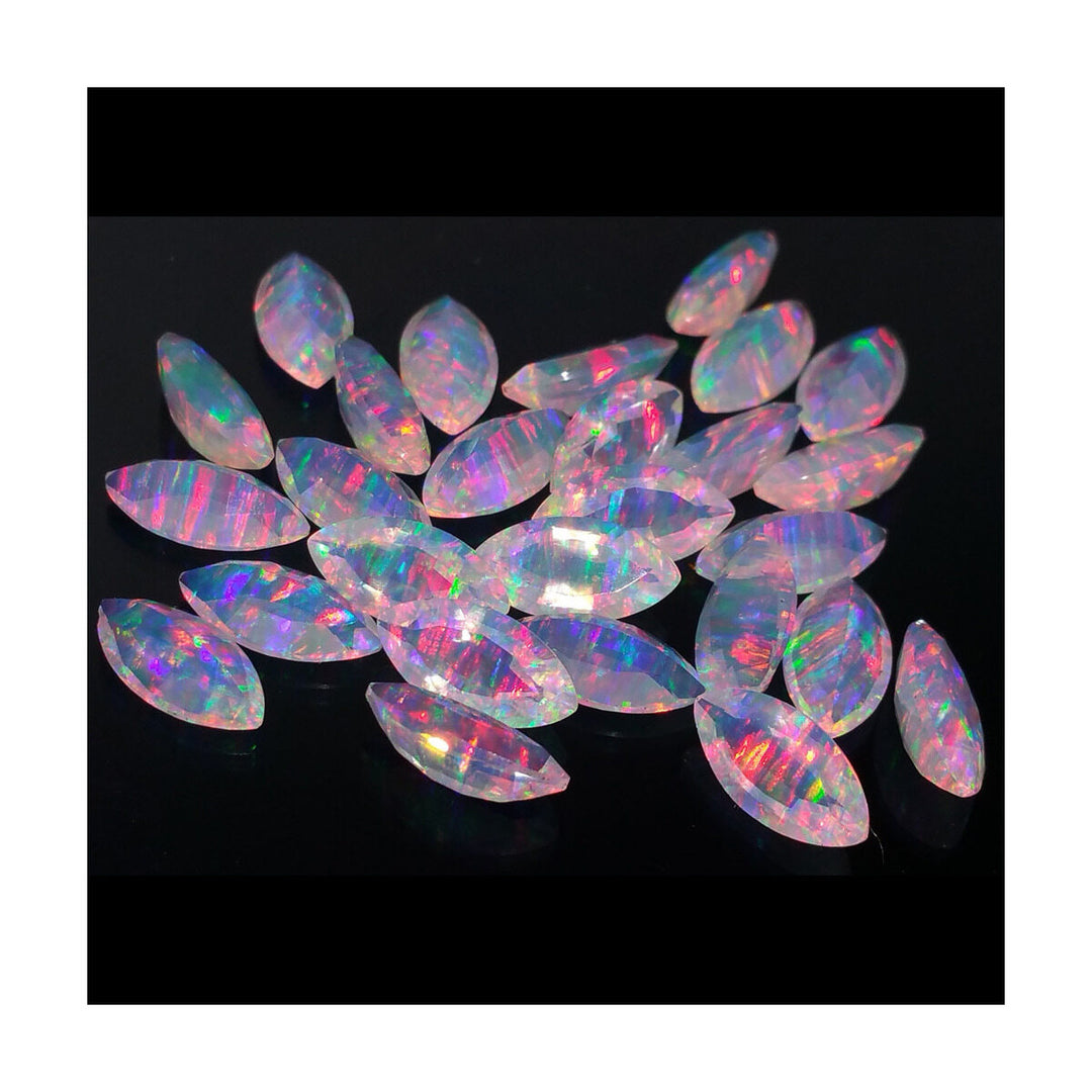 10mm x 5mm White Facet Marquise Opal