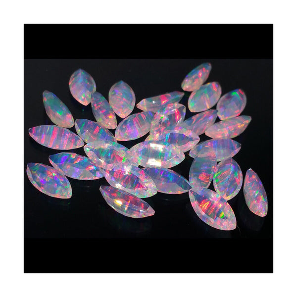 10 x 5mm White Facet Marquise Opal