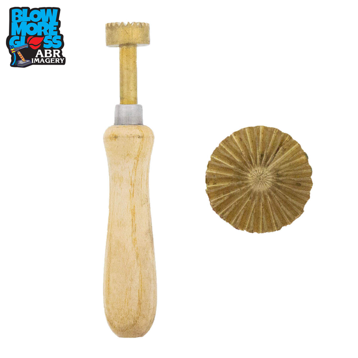 Blow More Glass Tools - Brass 20-Line Textured Stamp