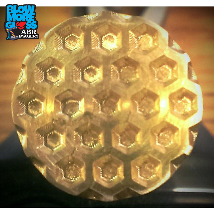 Blow More Glass Tools - Small Brass Honeycomb Textured Stamp