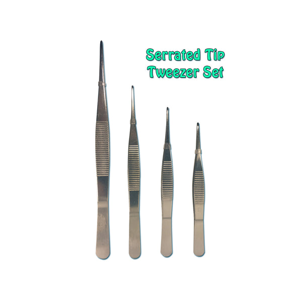 4 pc. Stainless Steel Tweezer Set