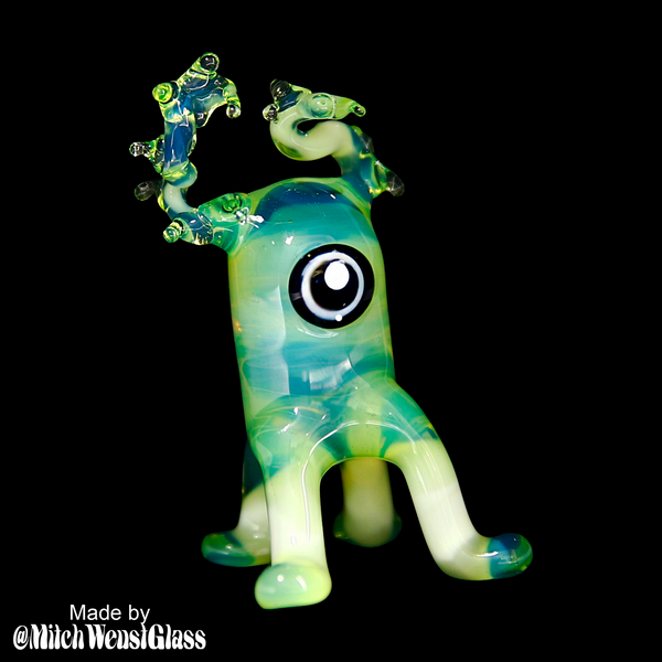 Lunar Glass Green Waves Opal